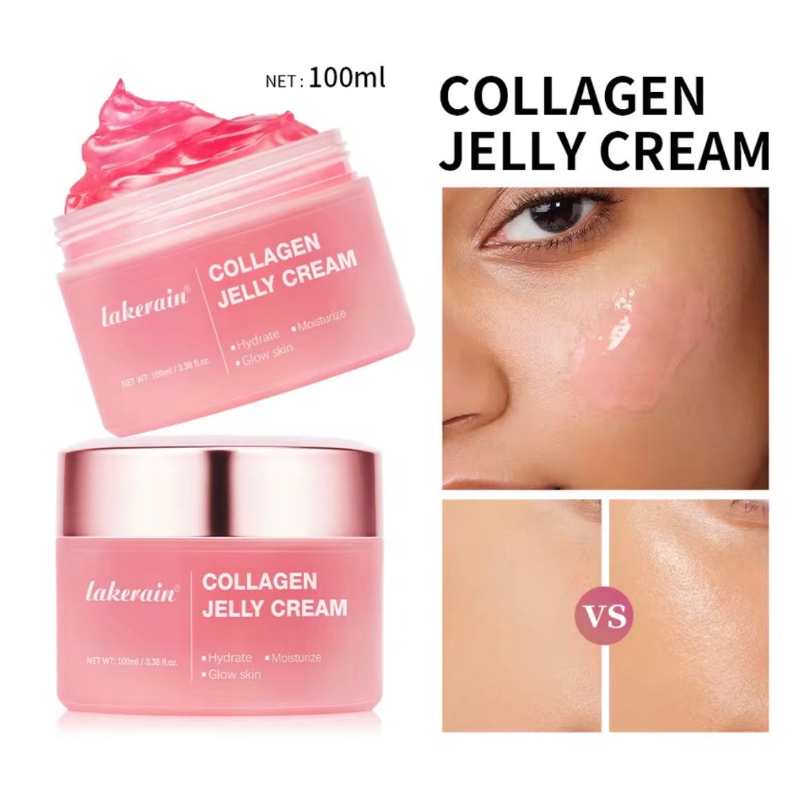 Crème hydratante à la gelée de collagène, Niacinamide, collagène hydrolysé, raffermissant, apaisant, Anti-âge, fermeté, hydratation, soins pour la peau